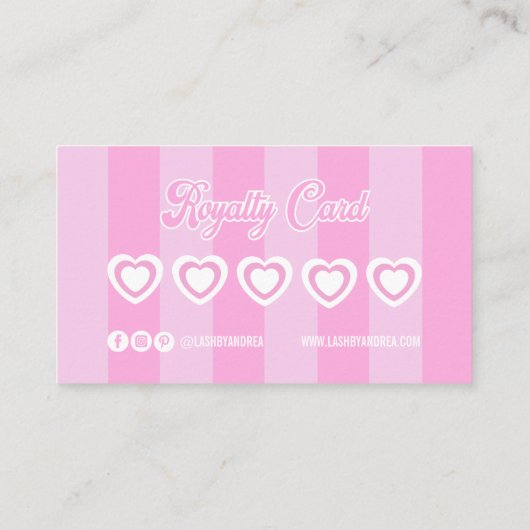 Rosa Retro-Loyalitätskarte Treuekarte (Rückseite)