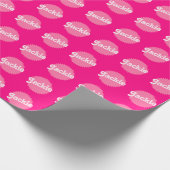 Rosa Retro Malibu Siegel | Geburtstag Geschenkpapier (Ecke)