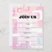 Rosa Retro Mitte des Jahrhunderts Moderne Fülle in Einladung (Vorderseite)