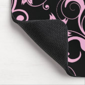 Rosa Retro modernes Blumenmuster elegantes Mousepad (Ecke)