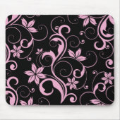 Rosa Retro modernes Blumenmuster elegantes Mousepad (Vorne)