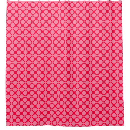 Rosa Retro-Monochrom-Polka-Punktmuster Duschvorhang (Vorderseite)