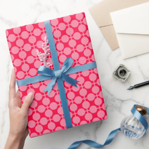 Rosa Retro-Monochrom-Polka-Punktmuster Geschenkpapier