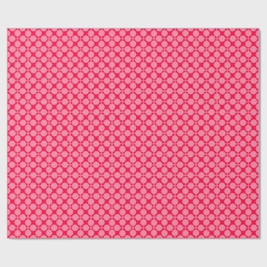 Rosa Retro-Monochrom-Polka-Punktmuster Geschenkpapier (Flach)