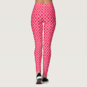 Rosa Retro-Monochrom-Polka-Punktmuster Leggings (Rückseite)
