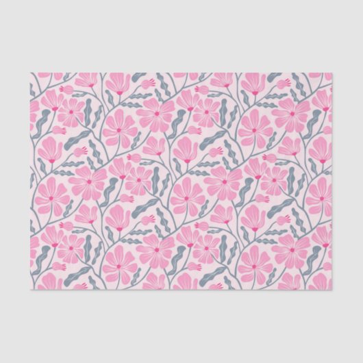 Rosa Retro-Muster Seidenpapier (Vorderseite)