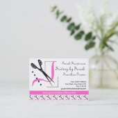 Rosa Retro Näherin-Änderungs-Schneider Visitenkarte (Stehend Vorderseite)