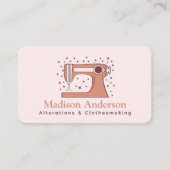 Rosa Retro Nähmaschine Seamstress Visitenkarte (Vorderseite)