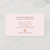 Rosa Retro Nähmaschine Seamstress Visitenkarte (Rückseite)