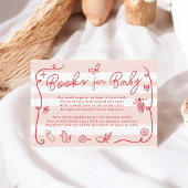 Rosa Retro Niedliche Illustriert Books Kinderdusch Begleitkarte