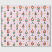 Rosa Retro-Nussknacker-Weihnachten Geschenkpapier (Flach)