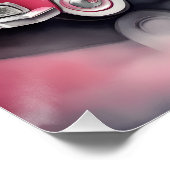 Rosa Retro Oldtimer Poster (Ecke)