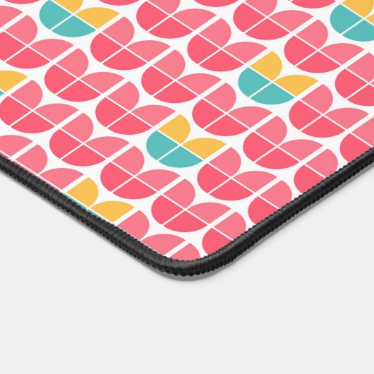 Rosa Retro Personalisierte Monogramm-Schreibfläche Schreibtischunterlage (Ecke)