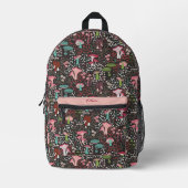 Rosa Retro-Pilz Bedruckter Rucksack (Vorderseite)