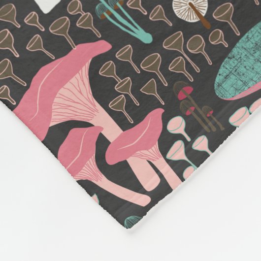 Rosa Retro-Pilz Fleecedecke (Ecke)