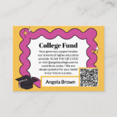 Rosa Retro-quiggle wavy Uni Fund Abschluss Begleitkarte (Vorderseite)