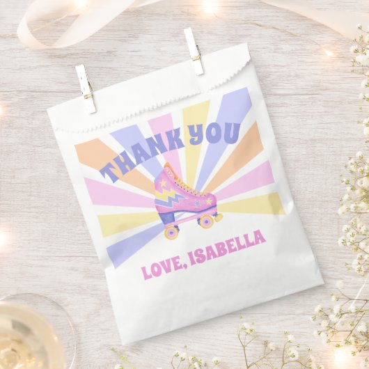 Rosa Retro Roller Skate Geschenktütchen (Ausgeschnitten)