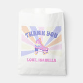 Rosa Retro Roller Skate Geschenktütchen (Vorderseite)