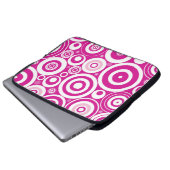 Rosa Retro-Runden Laptop-Sieb Laptopschutzhülle (Vorne Knopf)