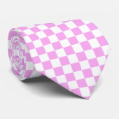 Rosa Retro-Schachbrettmuster Krawatte (Gerollt)