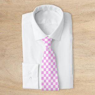 Rosa Retro-Schachbrettmuster Krawatte