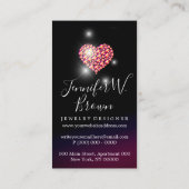 Rosa Retro Schmuck Herz Diamant Visitenkarte (Rückseite)