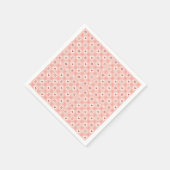 Rosa Retro-Schneeflocke und Herz Nahtloses Muster Serviette (Ecke)