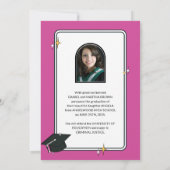 Rosa Retro-Schnurrbart-Abschluss Ankündigung (Rückseite)