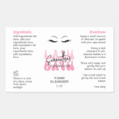 Rosa Retro Schriftart Lash Bath Shampoo Wrap Um Rechteckiger Aufkleber (Vorderseite)