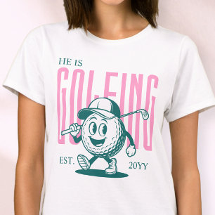 Rosa Retro-Spaß Humor personalisiertes Golf-Ehefra T-Shirt