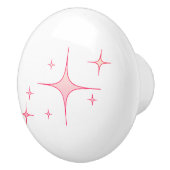 Rosa Retro-Stars Keramikknauf (Rechts)