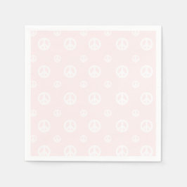 Rosa Retro Surf Hippie Peace Sign Birthday Serviette