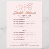 Rosa Retro Typografie Haarstylist Flyer (Vorne)