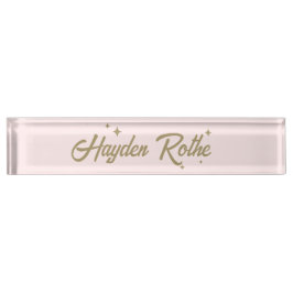 Rosa Retro Typografie Namensplakette