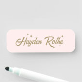 Rosa Retro Typografie Namensschild (Beispiel)