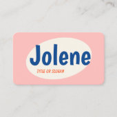 Rosa Retro Typografie Visitenkarte (Vorderseite)