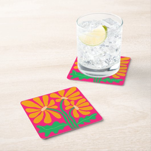 Rosa Retro Untersetzer (Vor Ort)