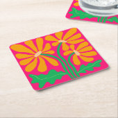 Rosa Retro Untersetzer (angewinkelt)