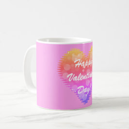 Rosa Retro Valentinstag Herz Kaffeetasse