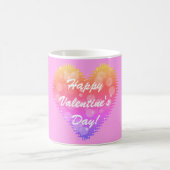Rosa Retro Valentinstag Herz Kaffeetasse (Mittel)