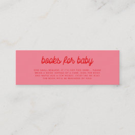 Rosa Retro Vintage Bücher für Babyanfragen Mini Visitenkarte