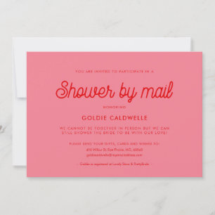 Rosa Retro-Vintage-Script-Baby-Shower per Post Einladung