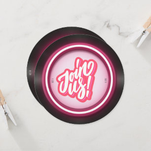 Rosa Retro Vinyl Quinceanera Einladung