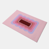 Rosa Retro Wavy Abstrakt Fußmatte (Schrägansicht)
