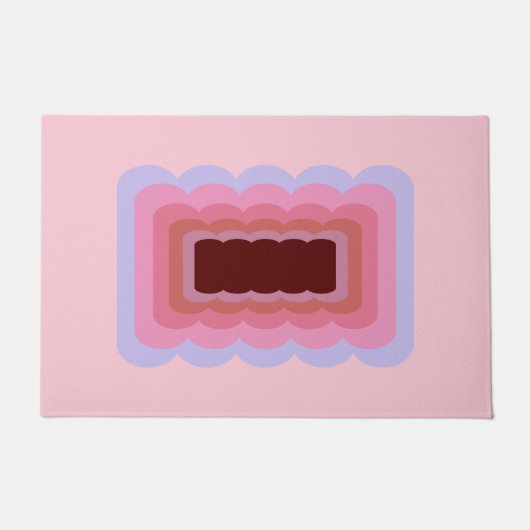 Rosa Retro Wavy Abstrakt Fußmatte (Vorderseite)