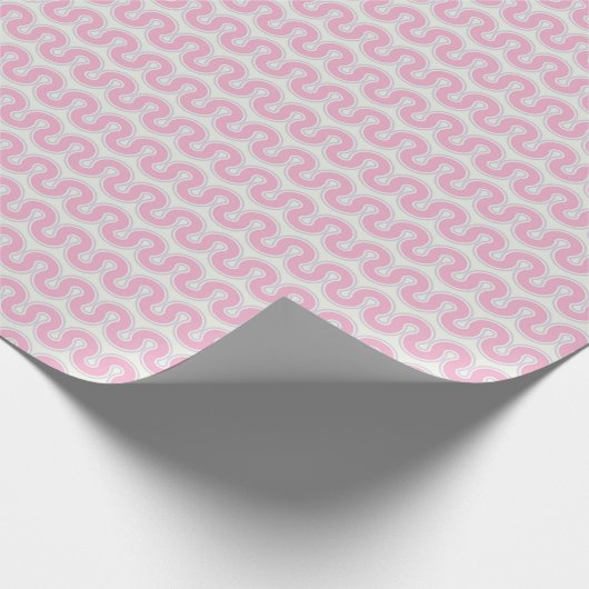Rosa Retro Wavy Geschenkpapier (Ecke)