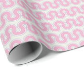 Rosa Retro Wavy Geschenkpapier (Rolleneckpunkt)