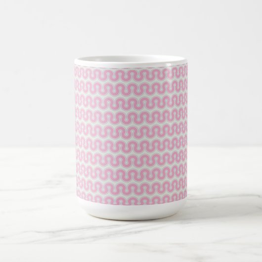 Rosa Retro Wavy Kaffeetasse (Mittel)