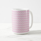 Rosa Retro Wavy Kaffeetasse (VorderseiteRechts)