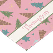 Rosa Retro Weihnachtsbaum Tischläufer (Ecke)